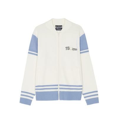 THAMES KNITTED ZIP BOMBER ECRU